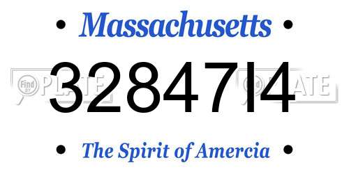 32847I4 Massachusetts License Plate