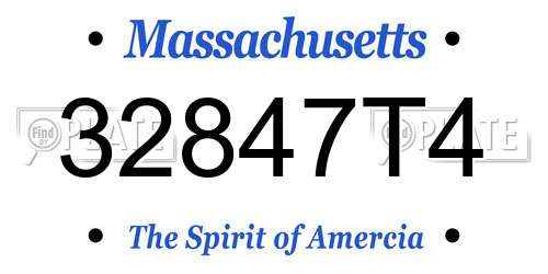 32847T4 Massachusetts License Plate