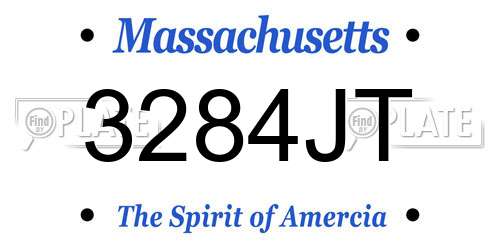 3284JT Massachusetts License Plate
