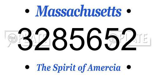 3285652 Massachusetts License Plate