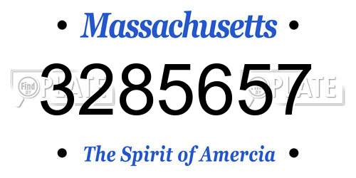 3285657 Massachusetts License Plate