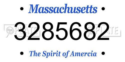 3285682 Massachusetts License Plate
