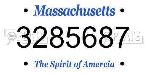 3285687 Massachusetts License Plate