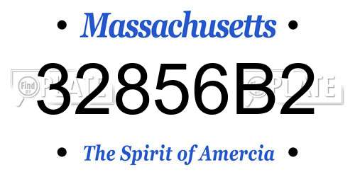 32856B2 Massachusetts License Plate