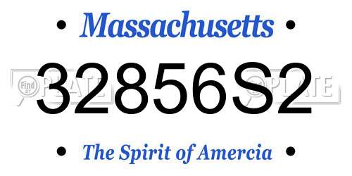 32856S2 Massachusetts License Plate