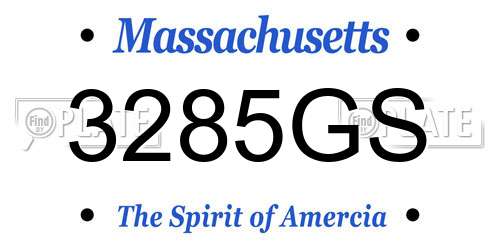 3285GS Massachusetts License Plate