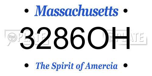 3286OH Massachusetts License Plate