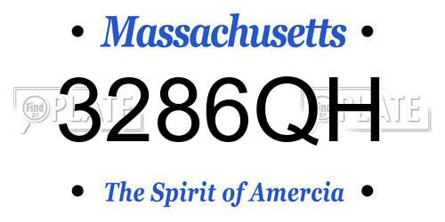 3286QH Massachusetts License Plate