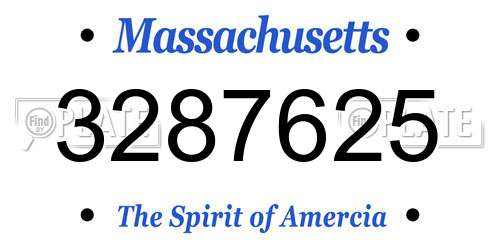 3287625 Massachusetts License Plate