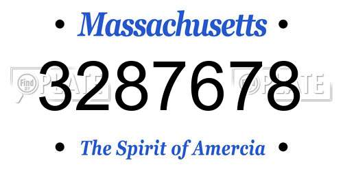3287678 Massachusetts License Plate