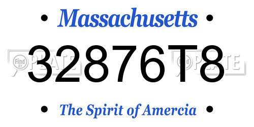 32876T8 Massachusetts License Plate