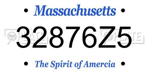 32876Z5 Massachusetts License Plate