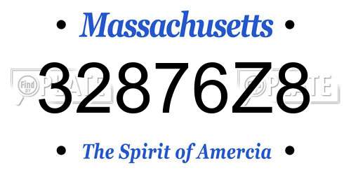 32876Z8 Massachusetts License Plate