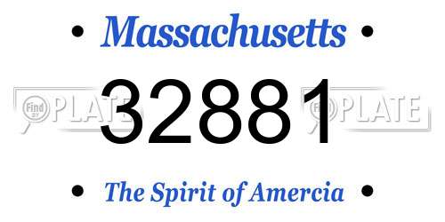 32881 Massachusetts License Plate