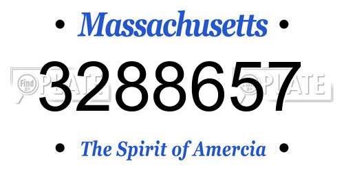 3288657 Massachusetts License Plate