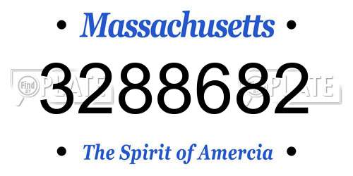 3288682 Massachusetts License Plate