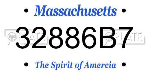 32886B7 Massachusetts License Plate