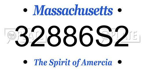 32886S2 Massachusetts License Plate