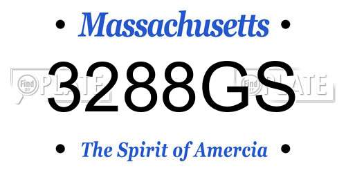 3288GS Massachusetts License Plate