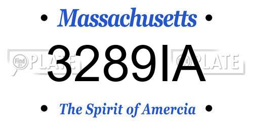 3289IA Massachusetts License Plate