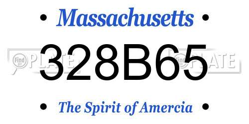 328B65 Massachusetts License Plate