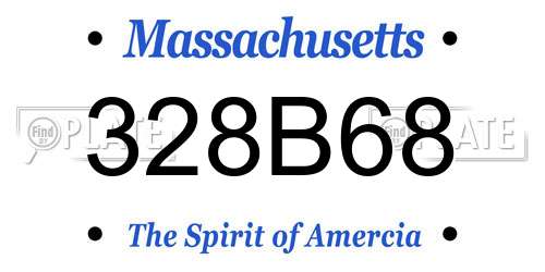 328B68 Massachusetts License Plate
