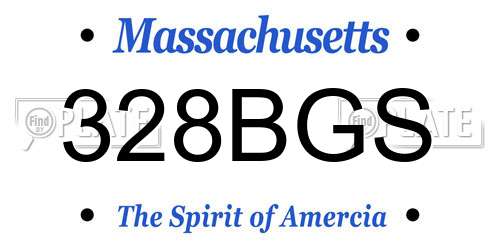 328BGS Massachusetts License Plate
