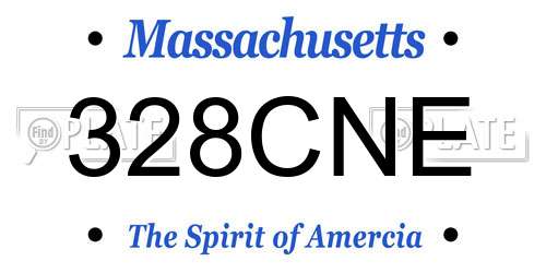 328CNE Massachusetts License Plate