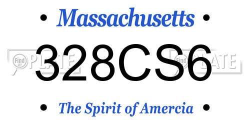 328CS6 Massachusetts License Plate