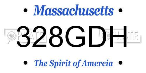 328GDH Massachusetts License Plate