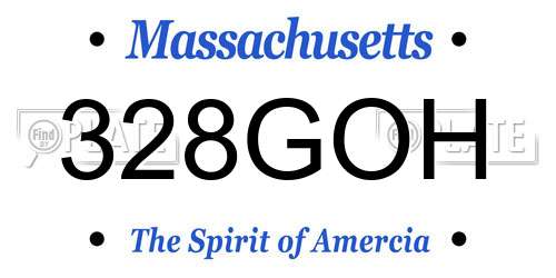 328GOH Massachusetts License Plate