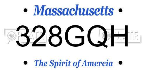 328GQH Massachusetts License Plate