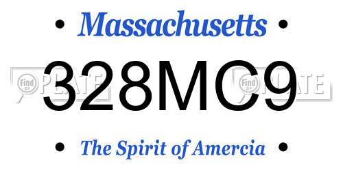 328MC9 Massachusetts License Plate