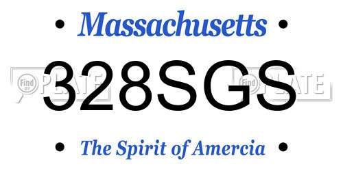328SGS Massachusetts License Plate