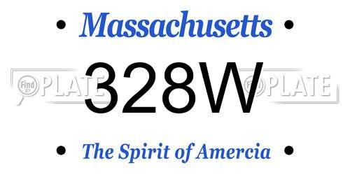 328W Massachusetts License Plate