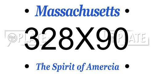 328X90 Massachusetts License Plate