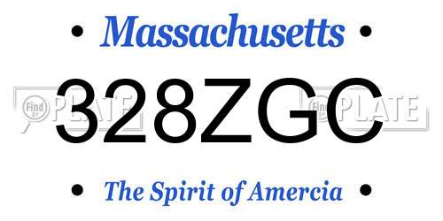 328ZGC Massachusetts License Plate