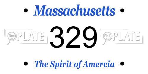329 Massachusetts License Plate