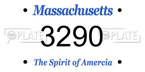3290 Massachusetts License Plate