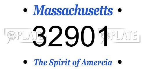 32901 Massachusetts License Plate