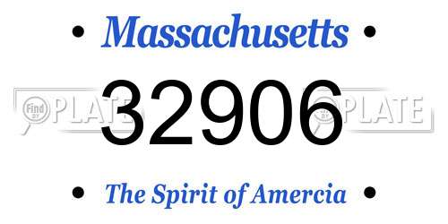 32906 Massachusetts License Plate