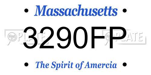 3290FP Massachusetts License Plate