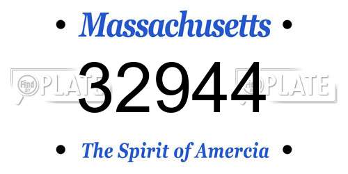 32944 Massachusetts License Plate