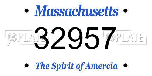 32957 Massachusetts License Plate