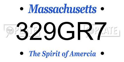 329GR7 Massachusetts License Plate