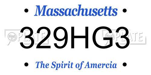329HG3 Massachusetts License Plate