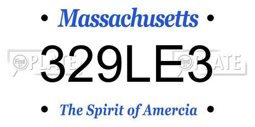 329LE3 Massachusetts License Plate