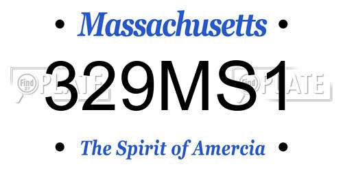 329MS1 Massachusetts License Plate