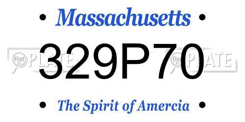 329P70 Massachusetts License Plate