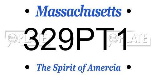 329PT1 Massachusetts License Plate